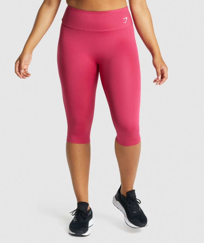 Women\'s Gymshark Training Cropped Leggings Pink | CA 6AN758